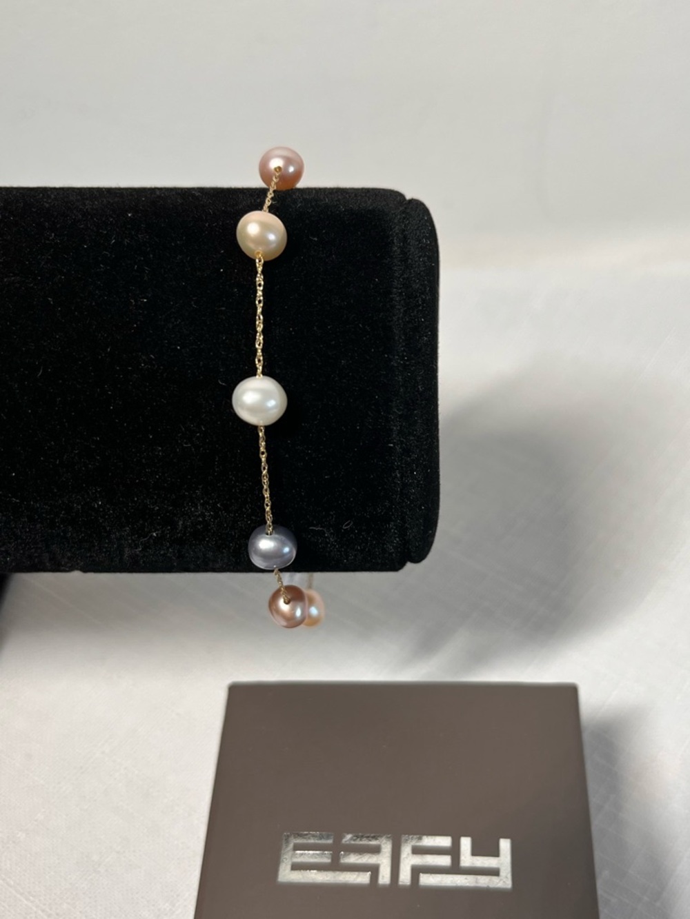 NEW EFFY 14K Yellow Gold Multi Color Cultured Pearl Bracelet. Perfect gift!